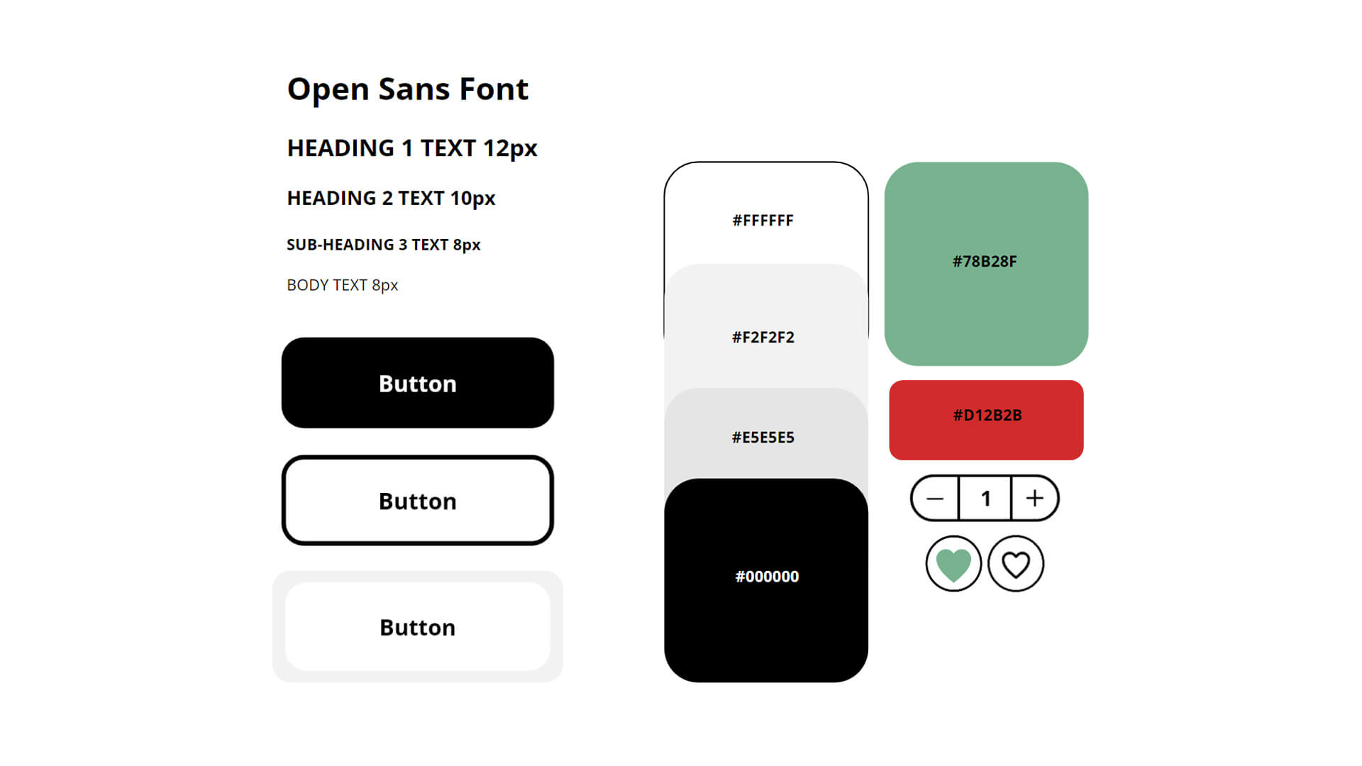 an image of button styles, font styles, and color types